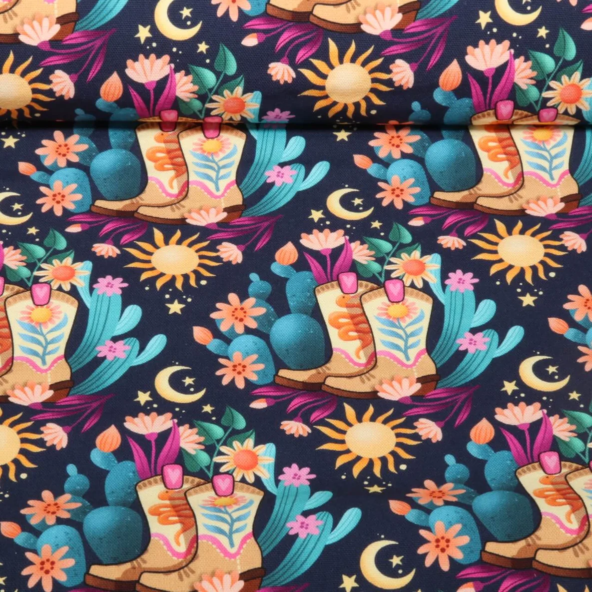 Bio Canvas Hamburger Liebe Western Fairy Tales Cowgirls Blau