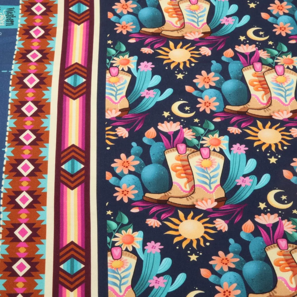 Bio Canvas Hamburger Liebe Western Fairy Tales Cowgirls Blau