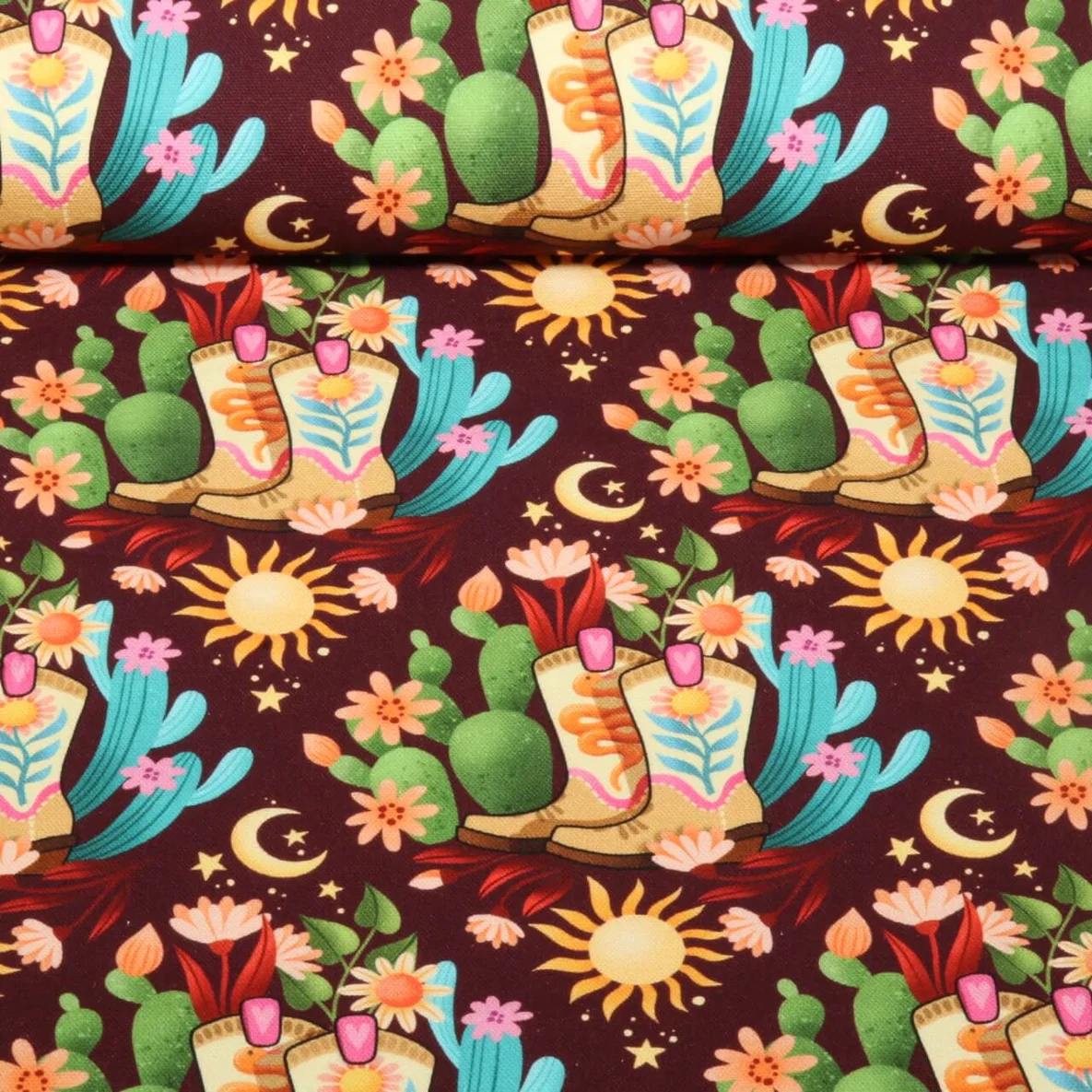 Bio Canvas Hamburger Liebe Western Fairy Tales Cowgirls Bordeaux