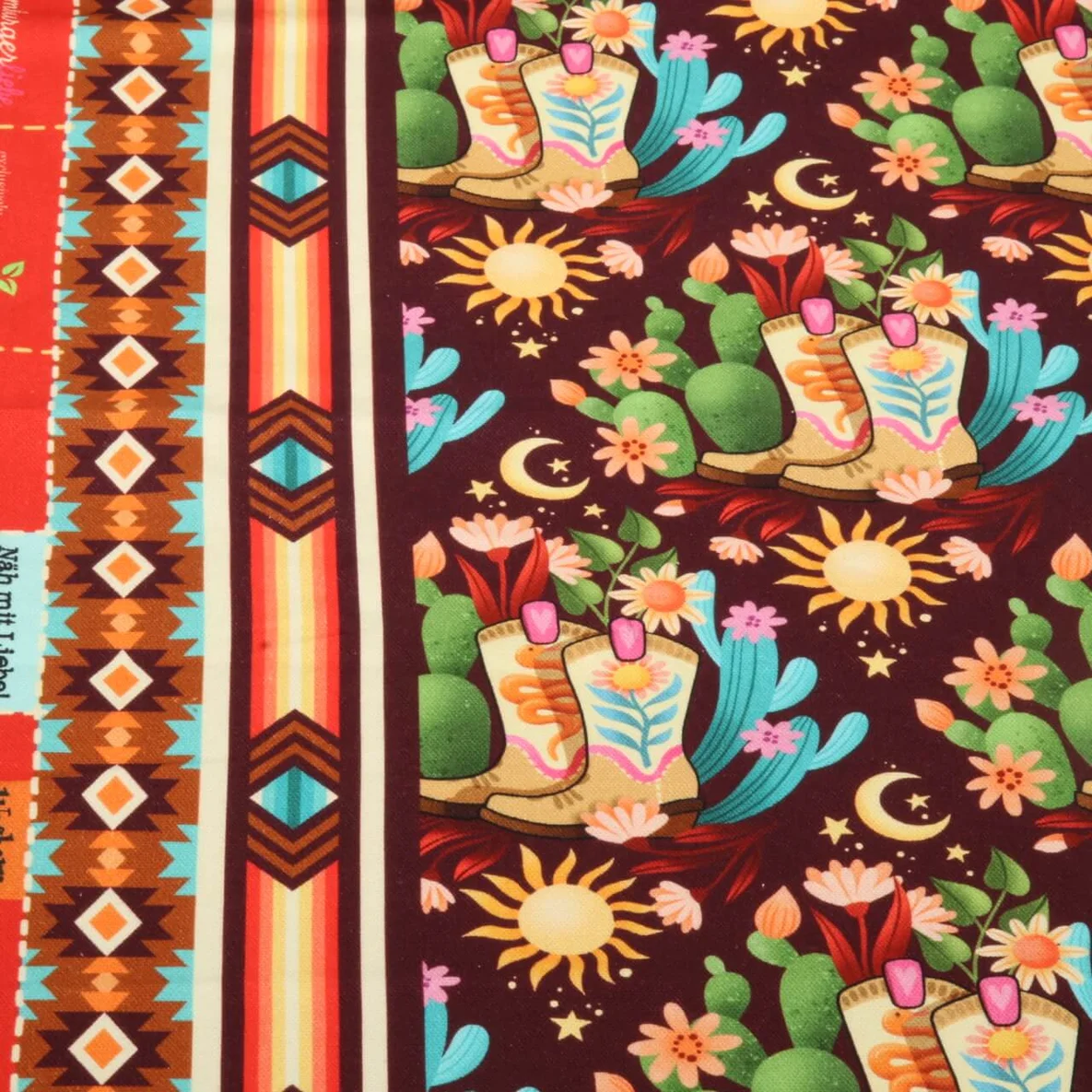 Bio Canvas Hamburger Liebe Western Fairy Tales Cowgirls Bordeaux