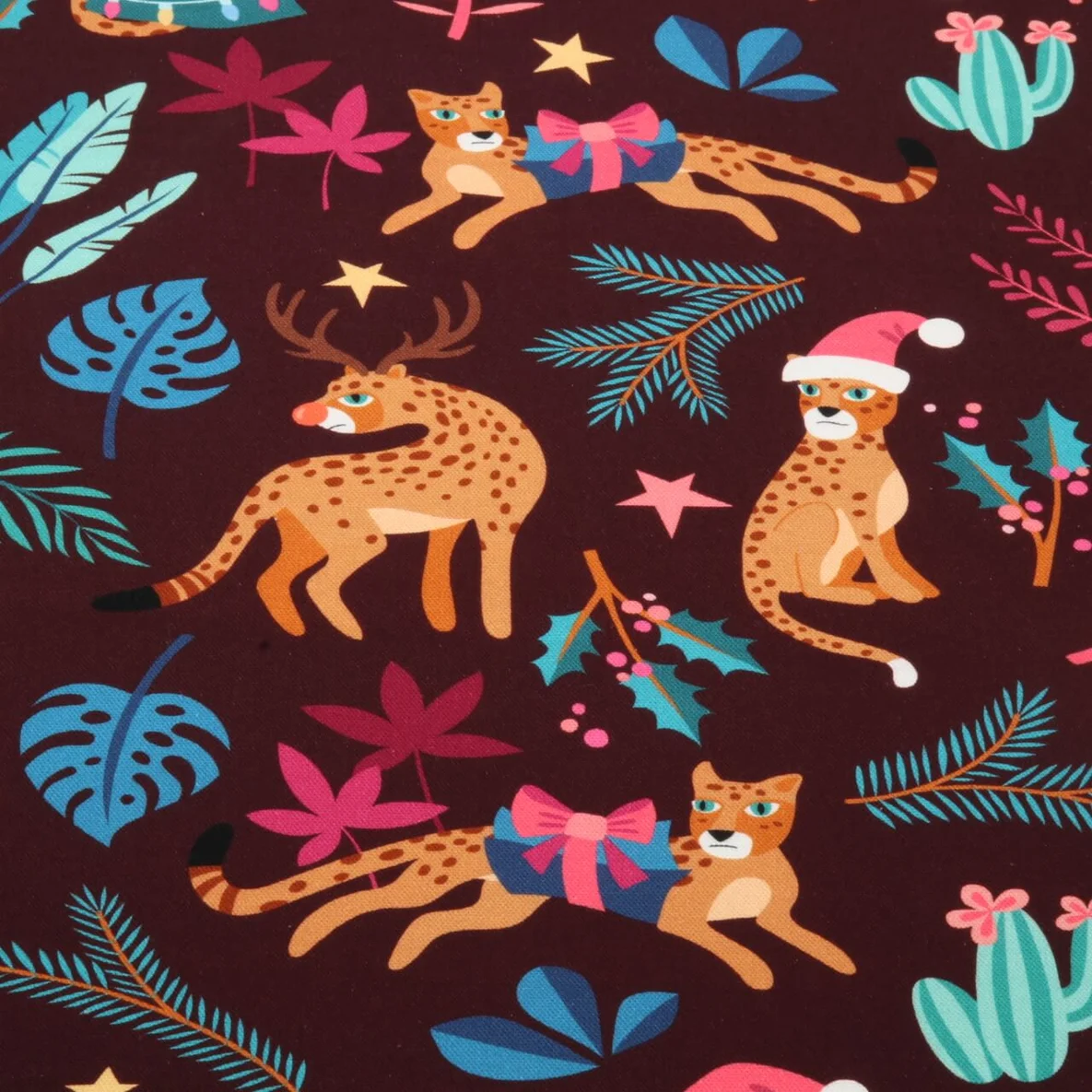 Bio-Canvas Hamburger Liebe "Wild XMAS 2025 Leo" Bordeaux