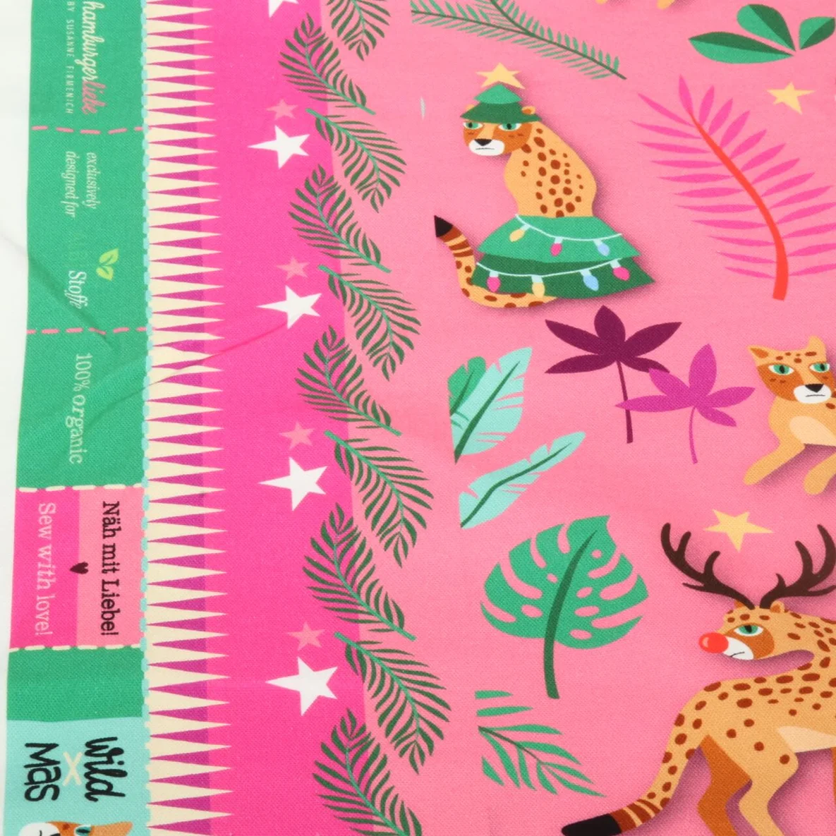 Bio-Canvas Hamburger Liebe "Wild XMAS 2025 Leo" Rosa