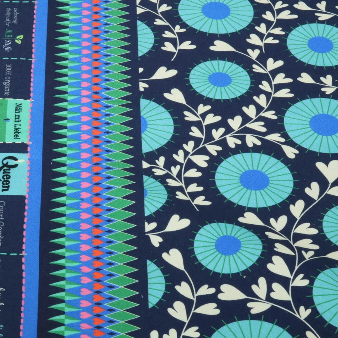 Bio Canvas "Queen Of Hearts" Court Garden Navy