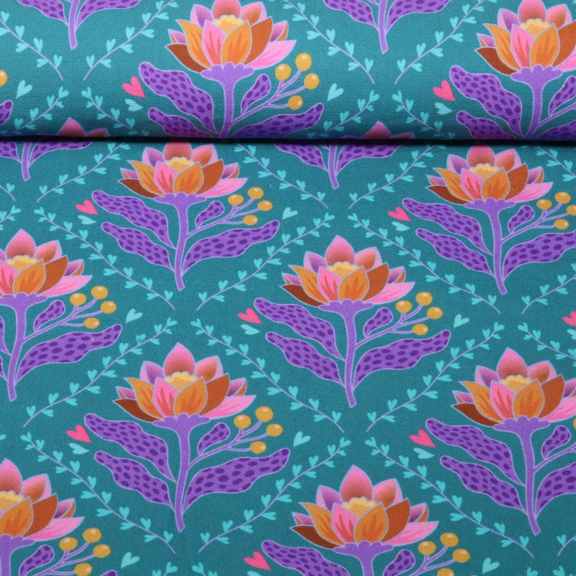 Bio Canvas "Queen Of Hearts" Lotus Royal Petrol