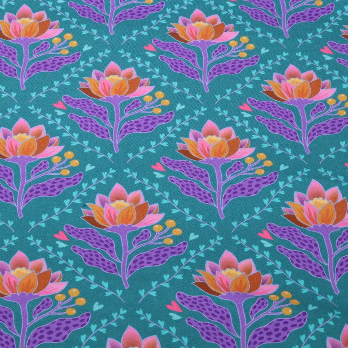 Bio Canvas "Queen Of Hearts" Lotus Royal Petrol