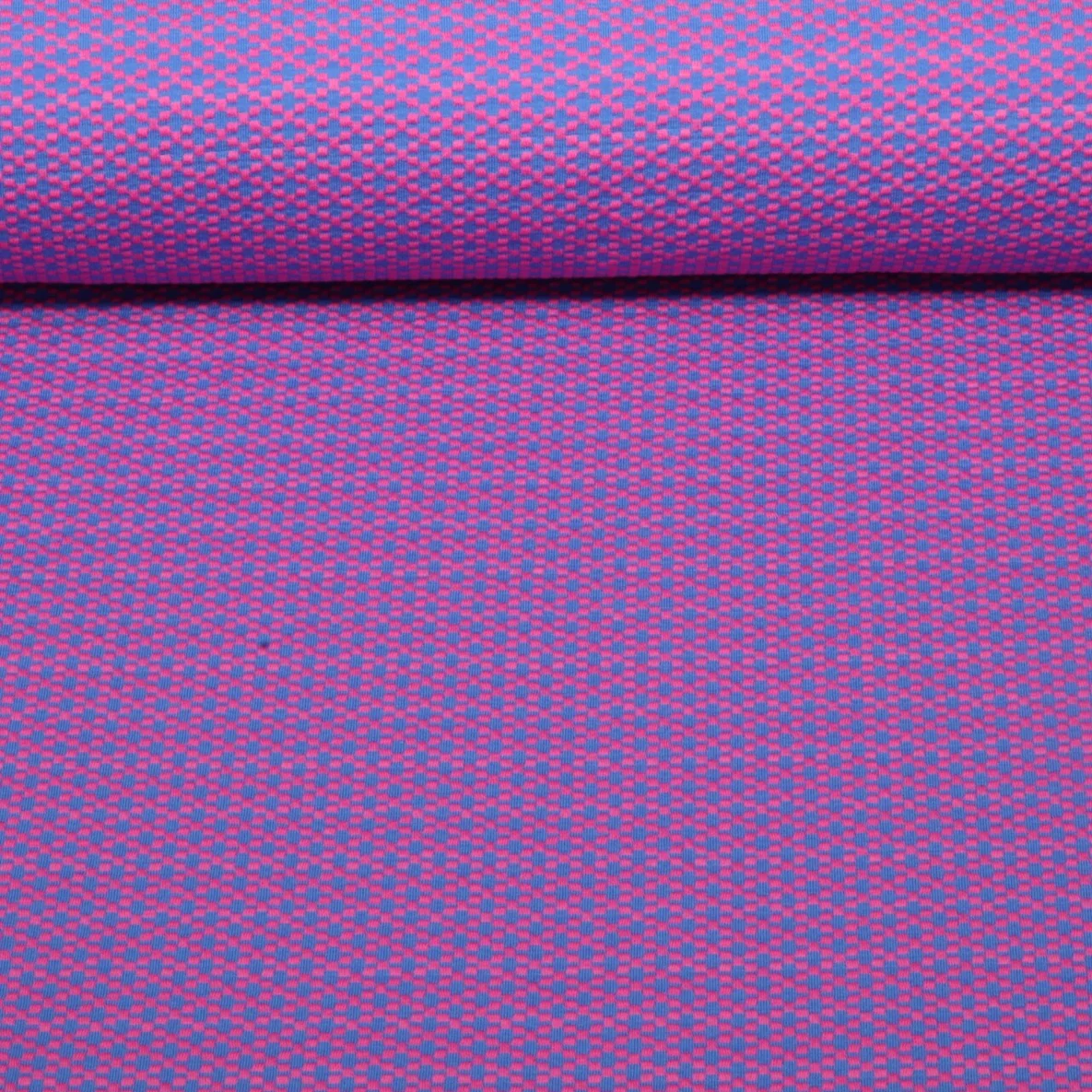 Bio Jacquard Jersey "Choose your Vibe" Moody Knit Blau