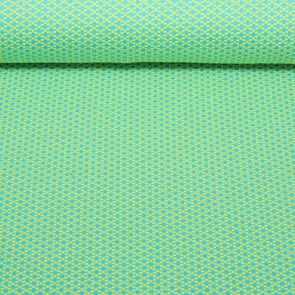 Bio Jacquard Jersey "Choose your Vibe" Moody Knit Türkis