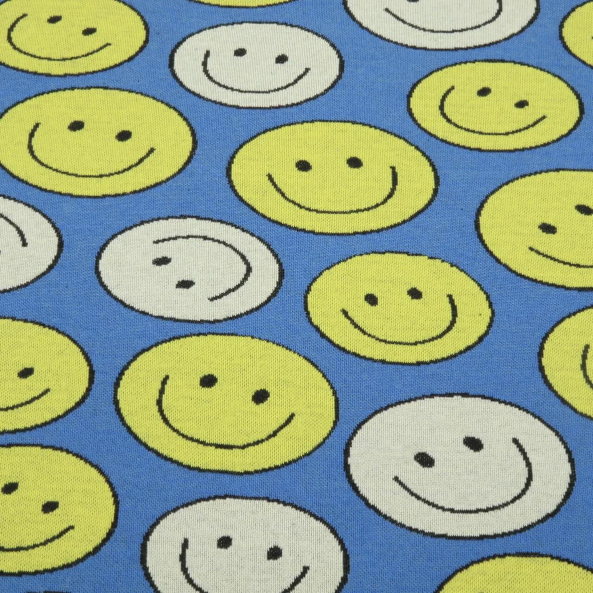 Bio Jacquard Jersey "Choose your Vibe" Smile Blau