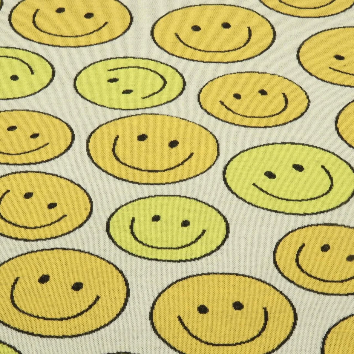 Bio Jacquard Jersey "Choose your Vibe" Smile Ecru