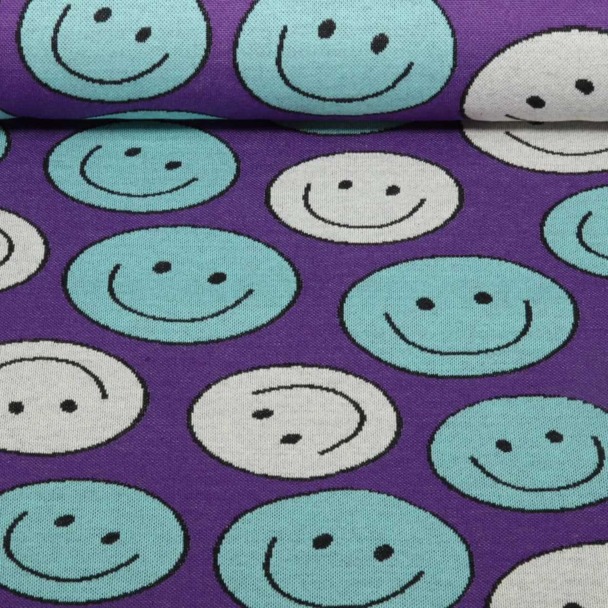 Bio Jacquard Jersey "Choose your Vibe" Smile Lila