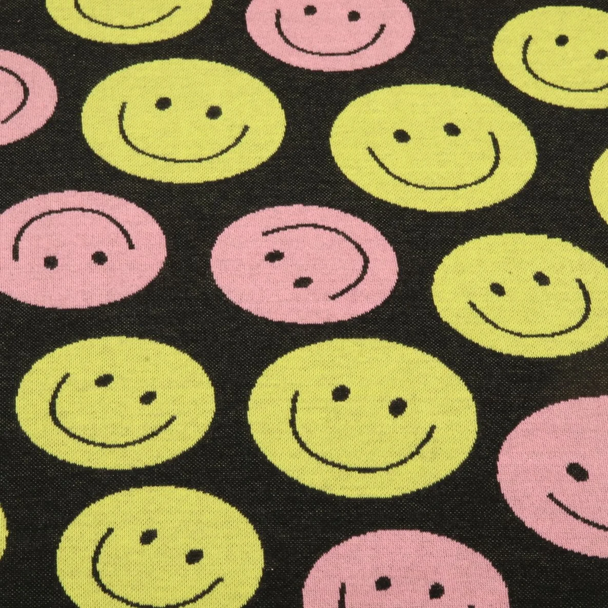 Bio Jacquard Jersey "Choose your Vibe" Smile Schwarz