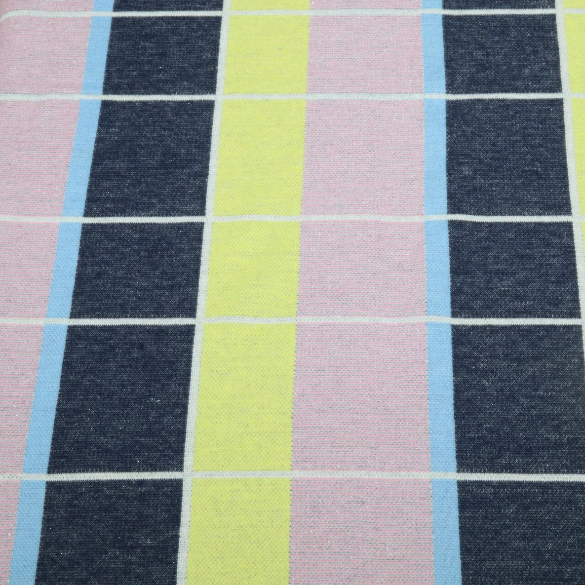 Bio Jacquard Jersey "Gleam" Suncheck Navy