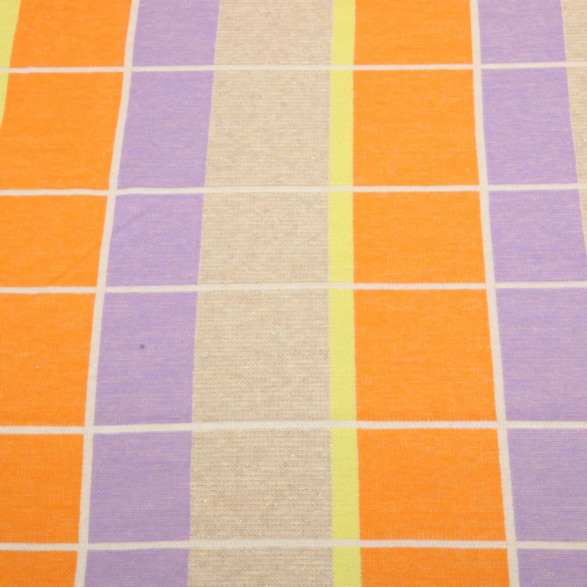 Bio Jacquard Jersey "Gleam" Suncheck Orange