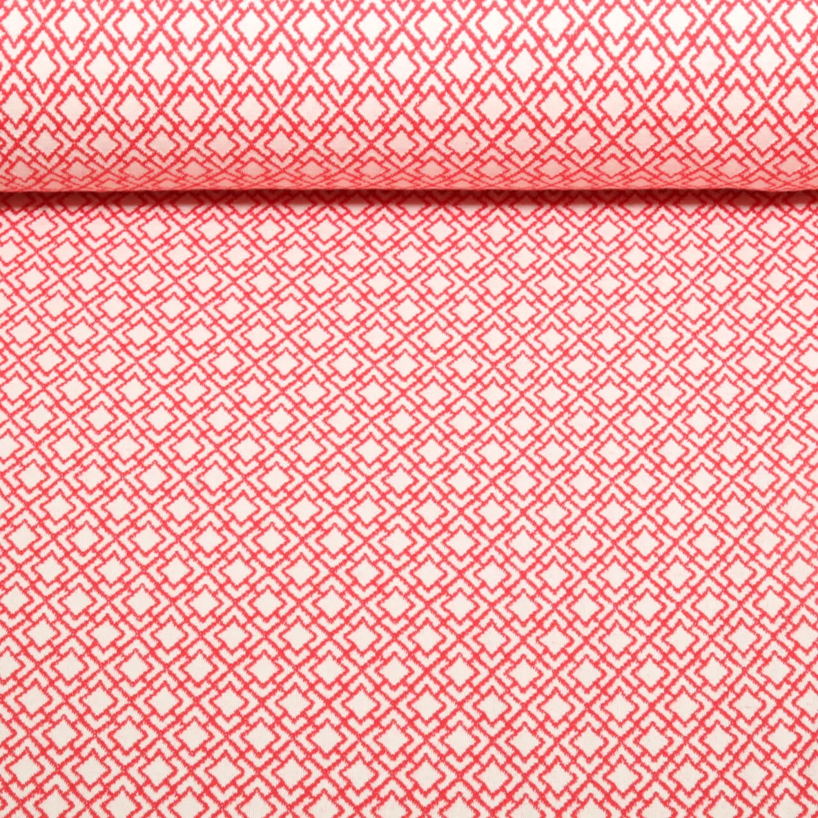 Bio Jacquard Jersey "Gleam" Tiny Tango Knit Rot