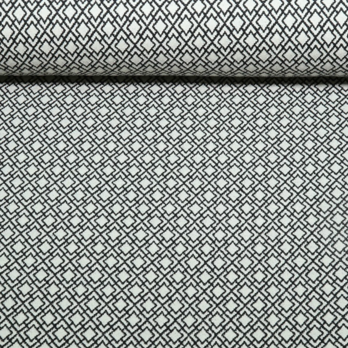 Bio Jacquard Jersey "Gleam" Tiny Tango Knit Schwarz