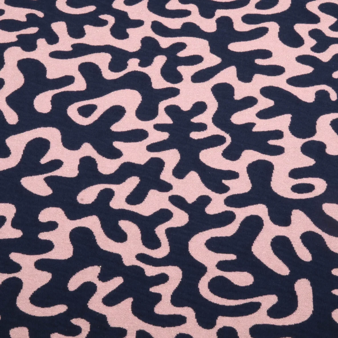 Bio Jacquard Jersey "Gleam" Twistmaze Doubleface Navy Rosa