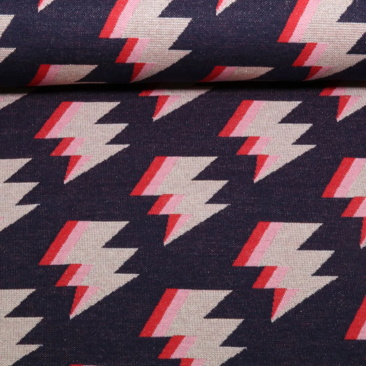 Bio Jacquard Jersey "Gleam" Zappy Navy