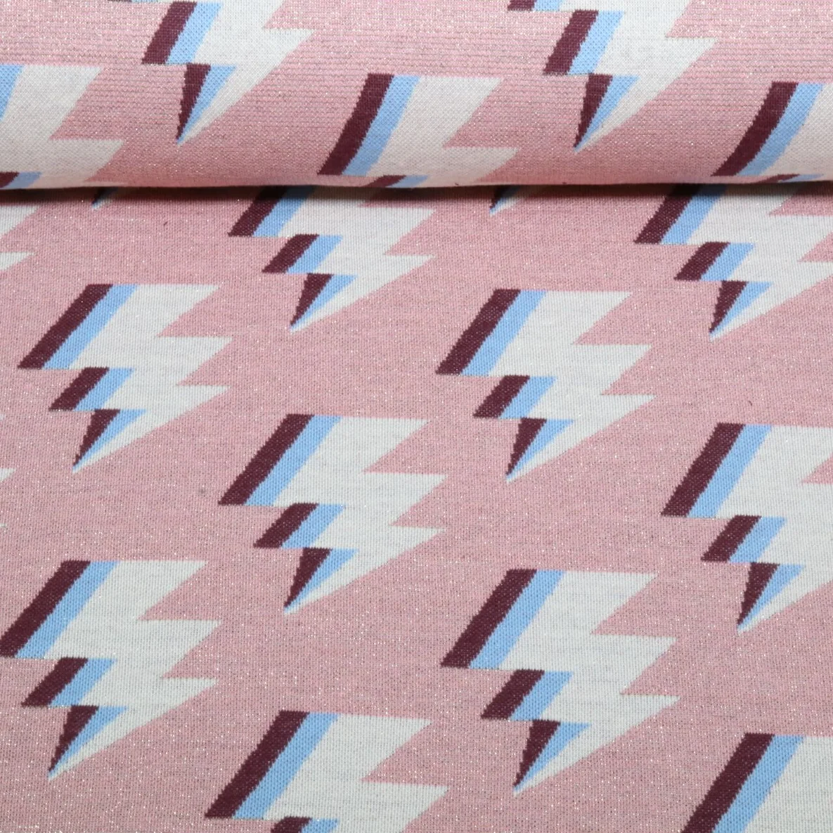 Bio Jacquard Jersey "Gleam" Zappy Rosa