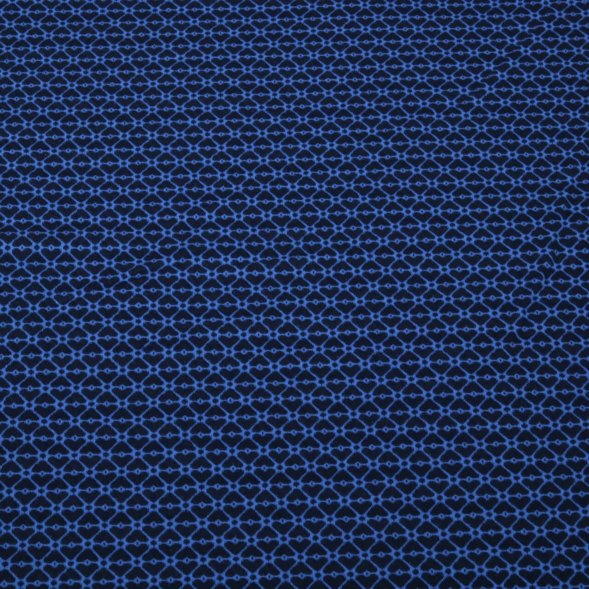 Bio Jacquard Jersey "Queen Of Hearts" Cherry Heart Knit Blau