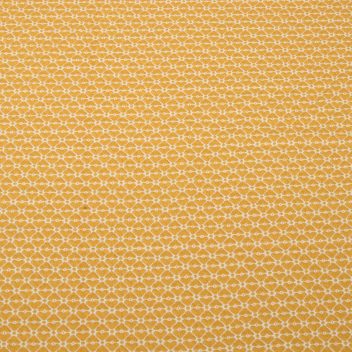 Bio Jacquard Jersey "Queen Of Hearts" Cherry Heart Knit Gelb