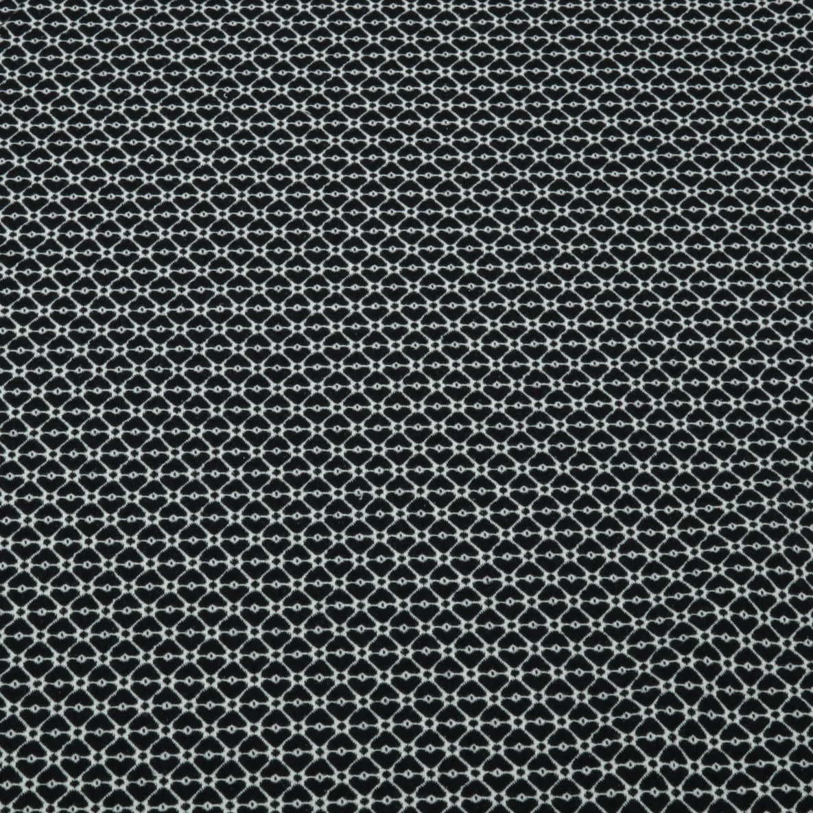 Bio Jacquard Jersey "Queen Of Hearts" Cherry Heart Knit Schwarz