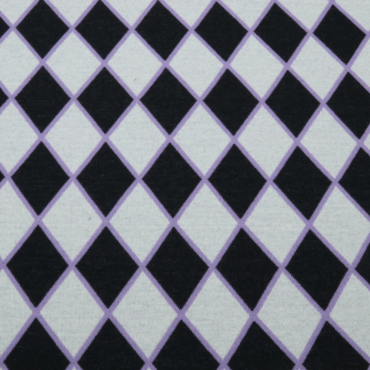 Bio Jacquard Jersey "Queen Of Hearts" Harlequin Hearts Schwarz