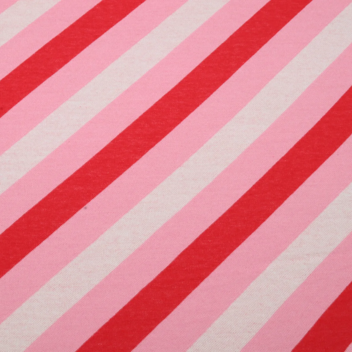Bio Jacquard Jersey "Queen Of Hearts" Royal Candy Stripes Rot