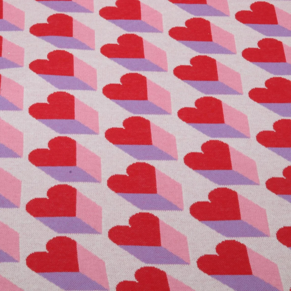 Bio Jacquard Jersey "Queen Of Hearts" Royal Love Shadows Rot