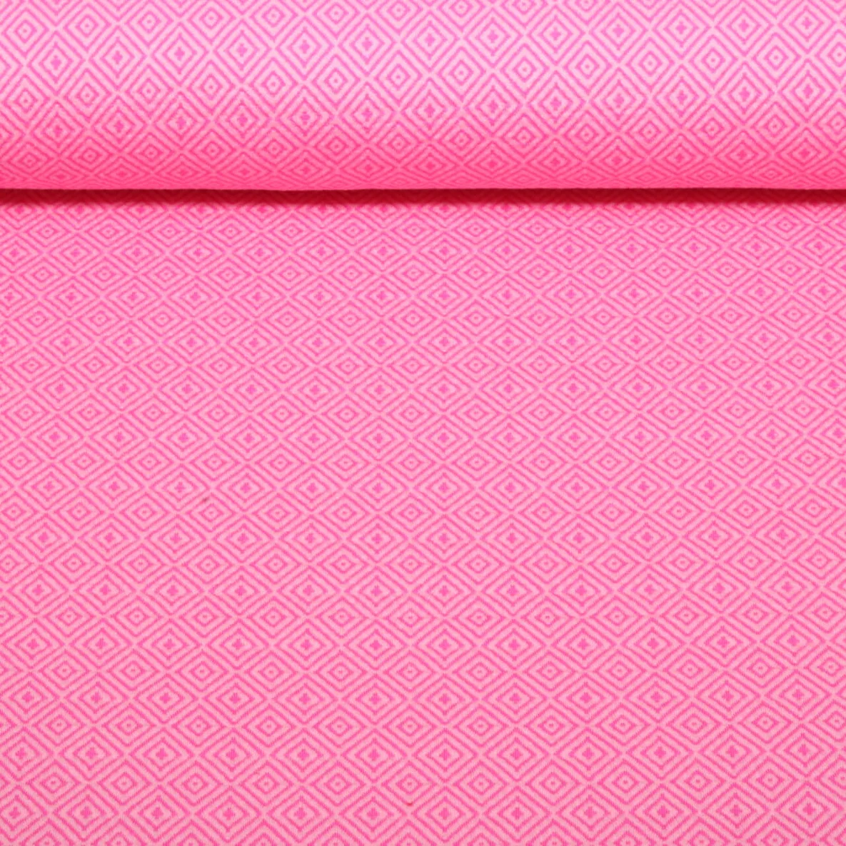 Bio Jacquard Jersey "Southern Ease" Mosaic Knit 3D Rosa