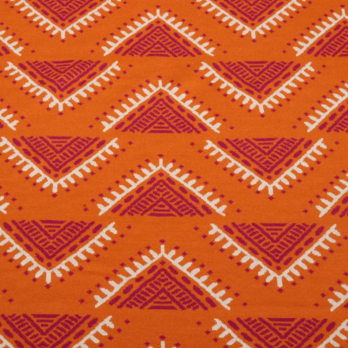 Bio Jacquard Jersey "Western Fairy Tales" Camp Site Orange