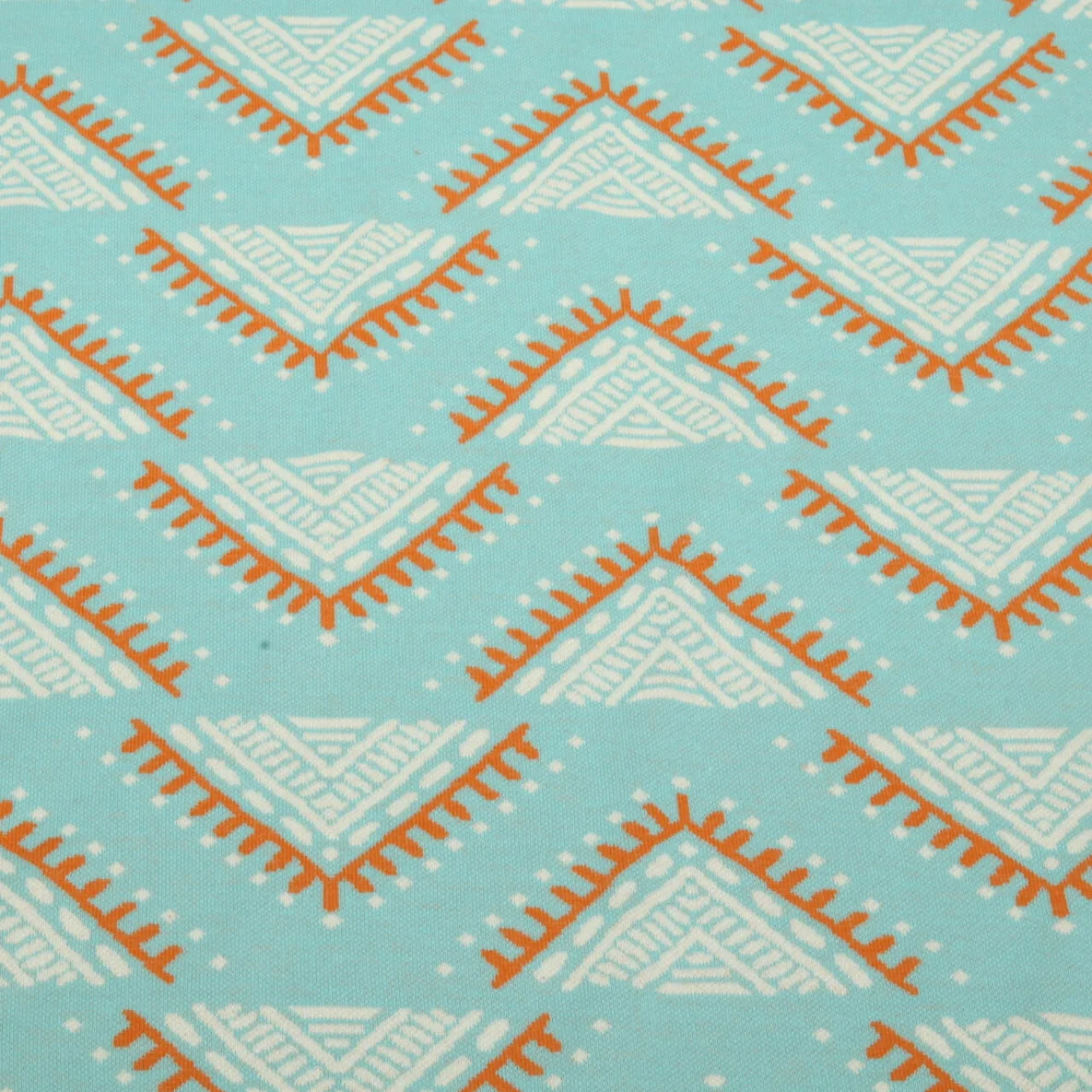 Bio Jacquard Jersey "Western Fairy Tales" Camp Site Türkis