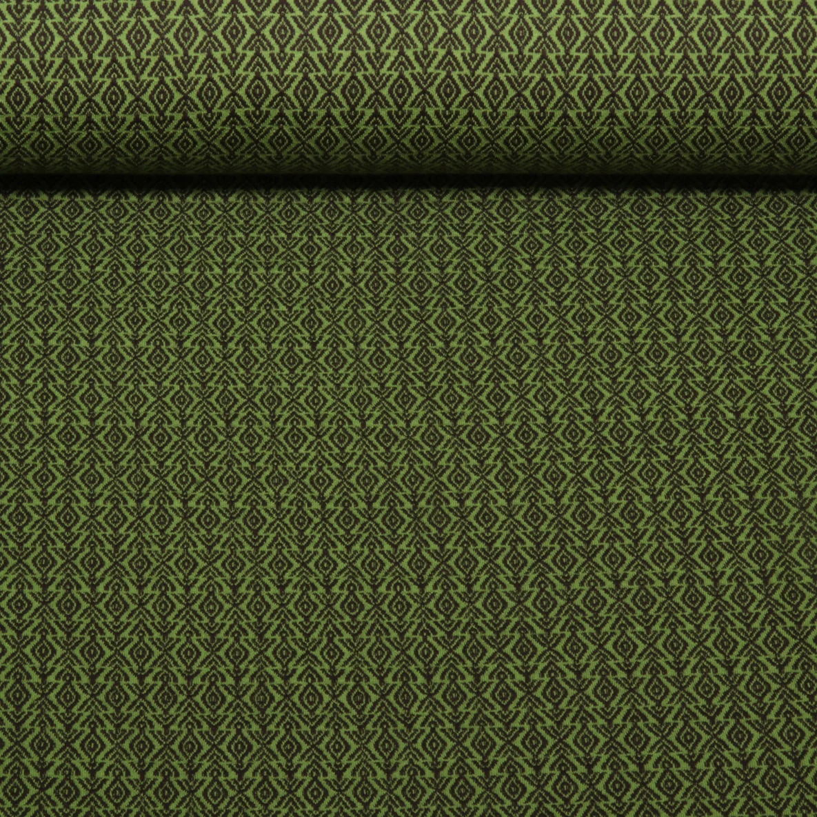 Bio Jacquard Jersey "Western Fairy Tales" Field Knit Grün