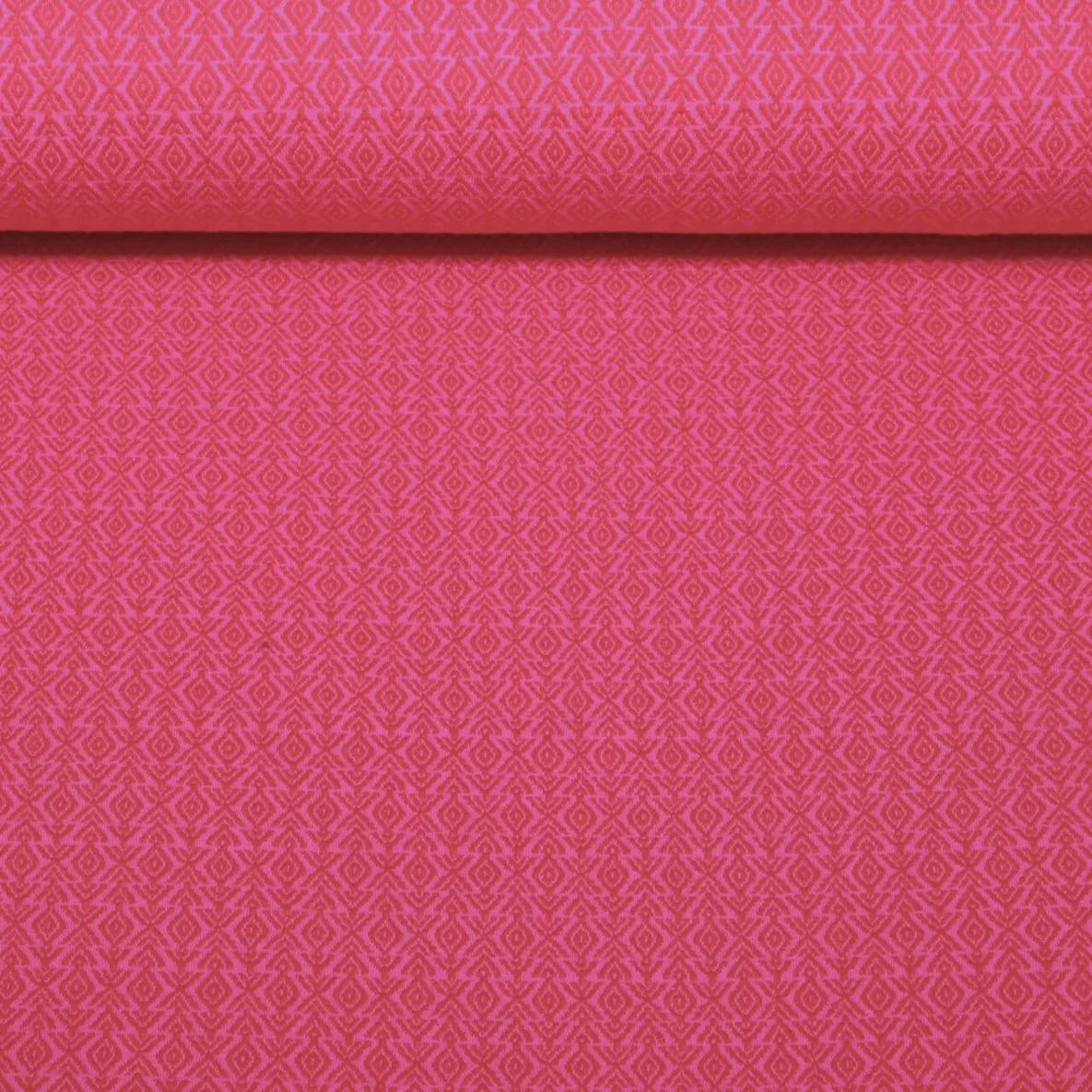 Bio Jacquard Jersey "Western Fairy Tales" Field Knit Pink