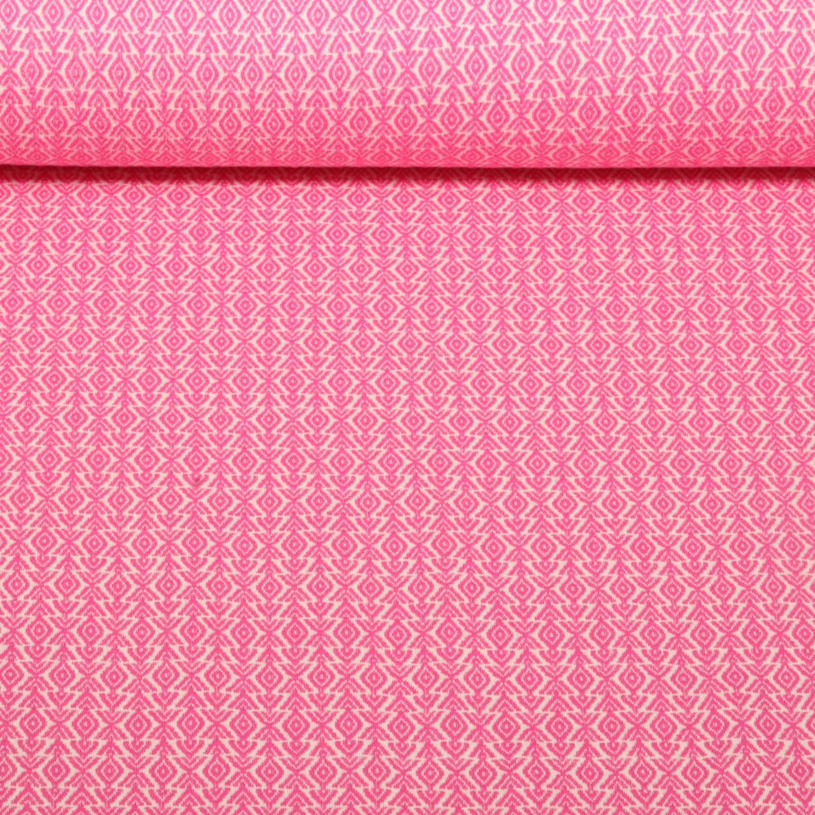 Bio Jacquard Jersey "Western Fairy Tales" Field Knit Rosa