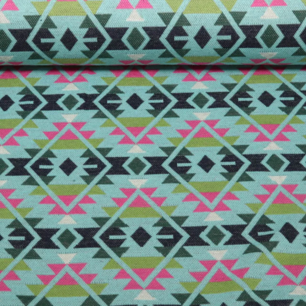 Bio Jacquard Jersey "Western Fairy Tales" Plaid Türkis