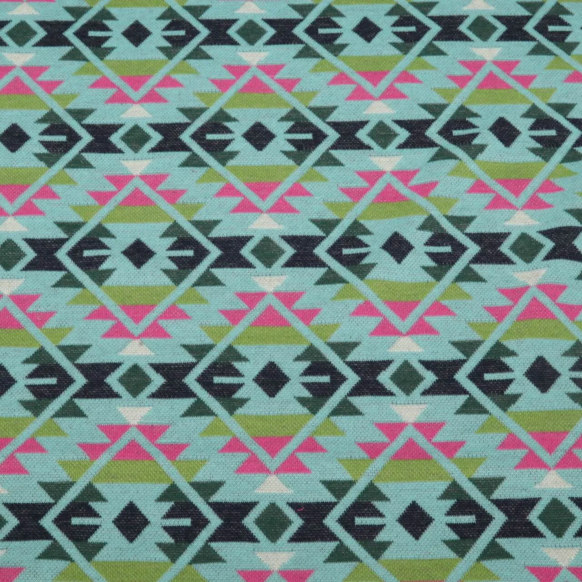 Bio Jacquard Jersey "Western Fairy Tales" Plaid Türkis