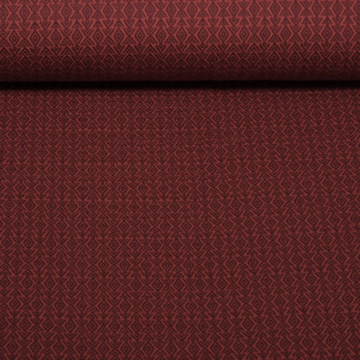 Bio Jacquard Jersey "Western Fairy Tales"Field Knit Rot