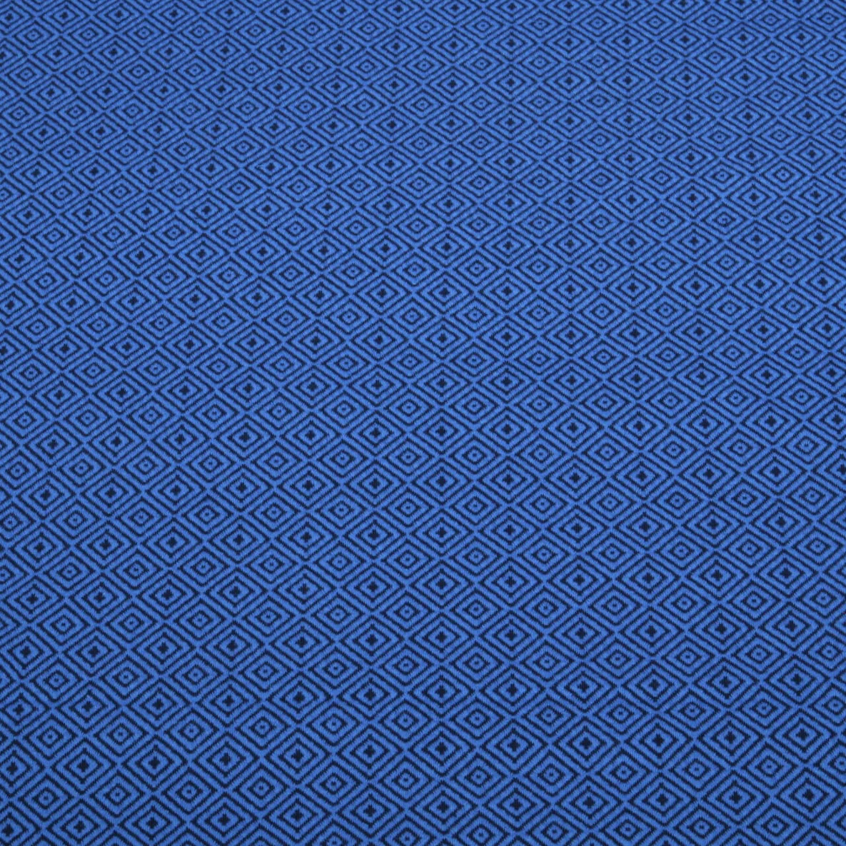 Bio Jacquard Jersey"Southern Ease" Mosaic Knit 3D Blau