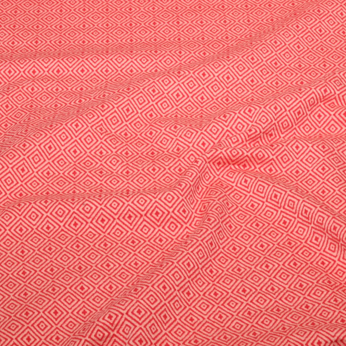 Bio Jacquard Jersey"Southern Ease" Mosaic Knit 3D Rot