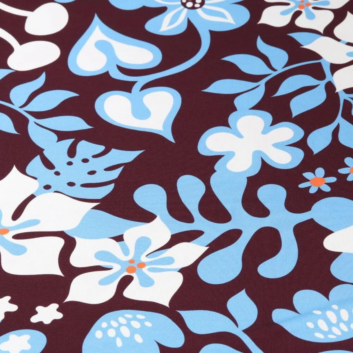 Bio Jersey Digitaldruck Al Lago Fiori Dunkelrot