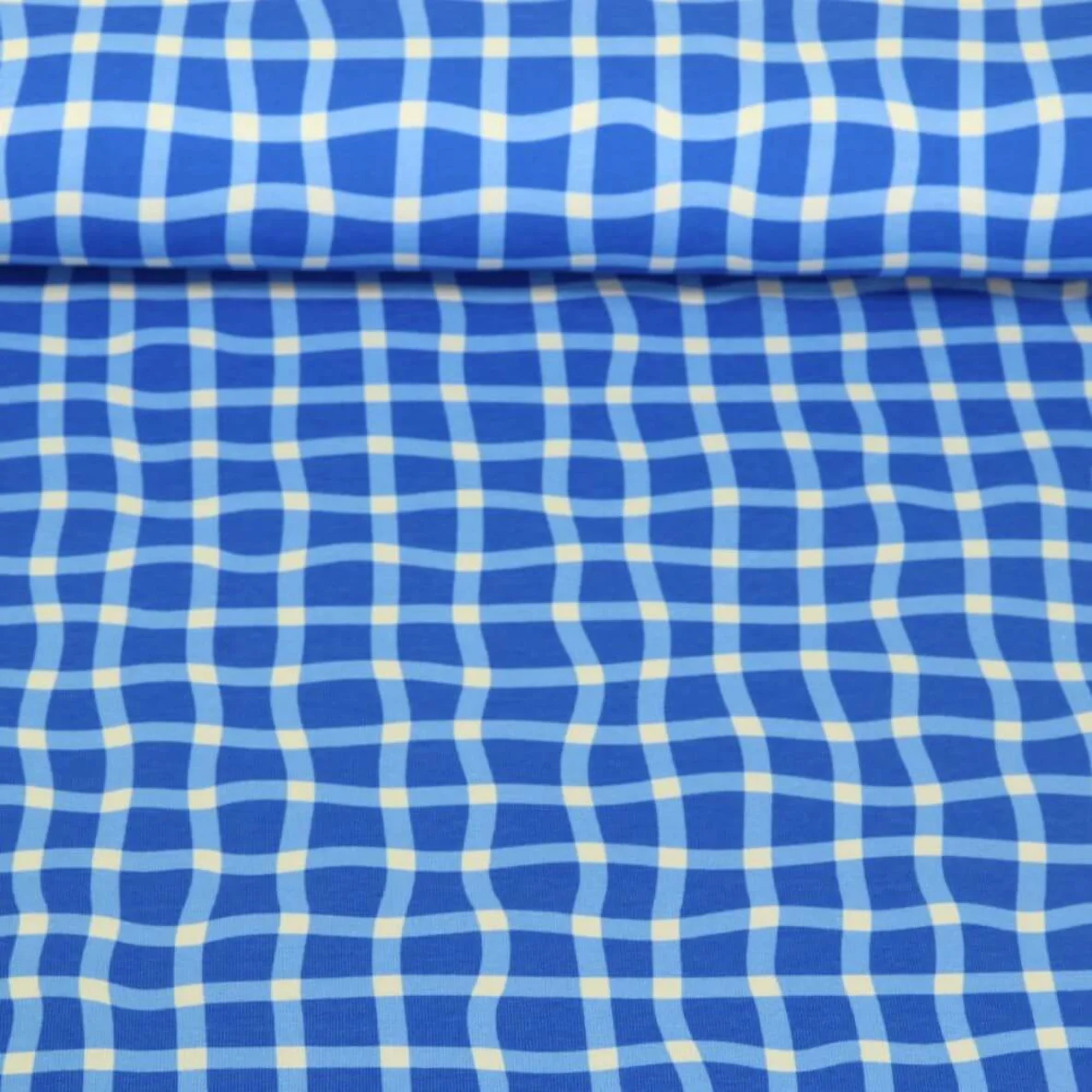 Bio Jersey Hamburger Liebe Picknick Check Blau