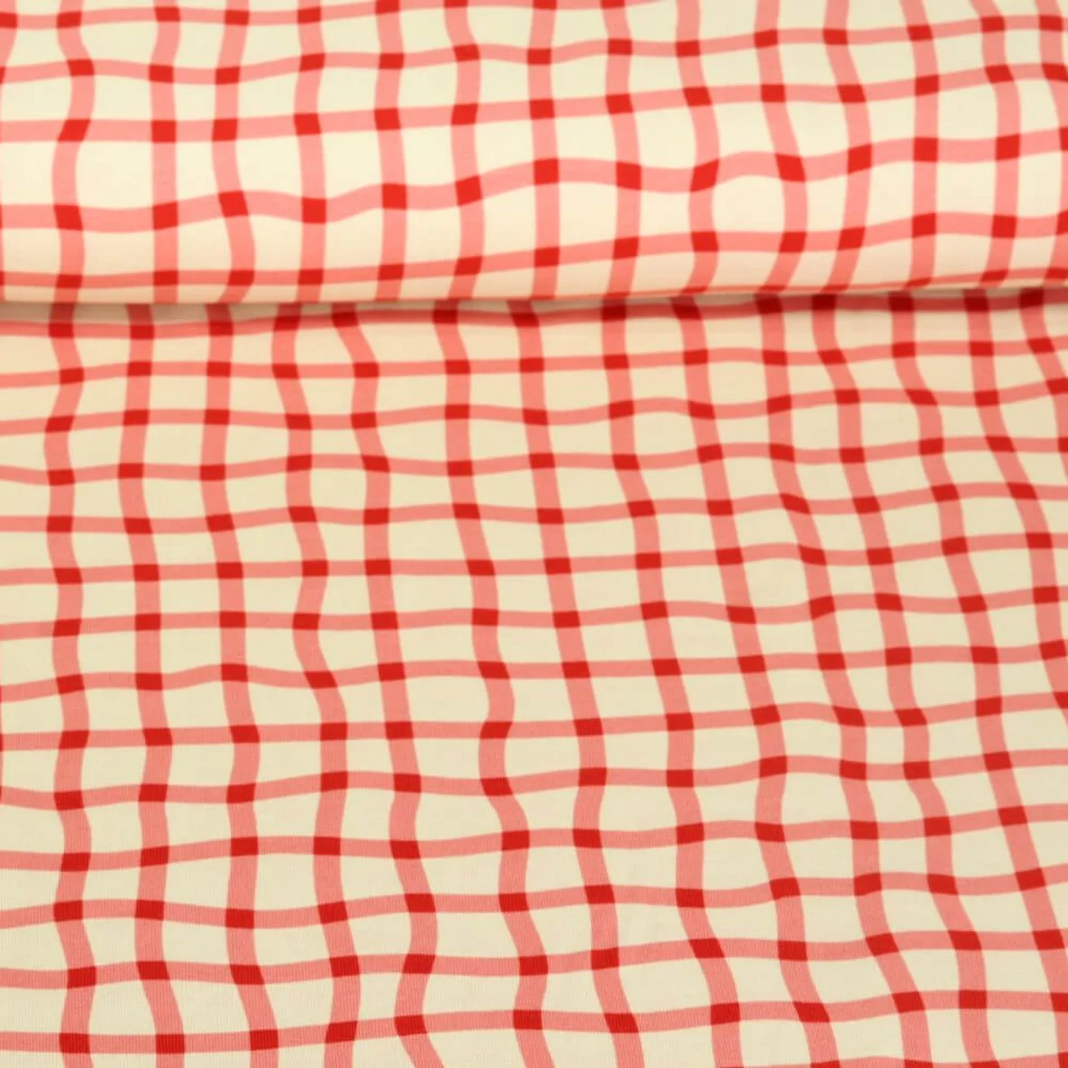 Bio Jersey Hamburger Liebe Picknick Check Rot