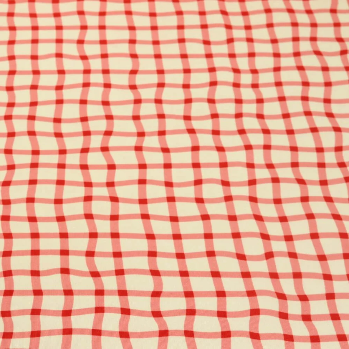 Bio Jersey Hamburger Liebe Picknick Check Rot