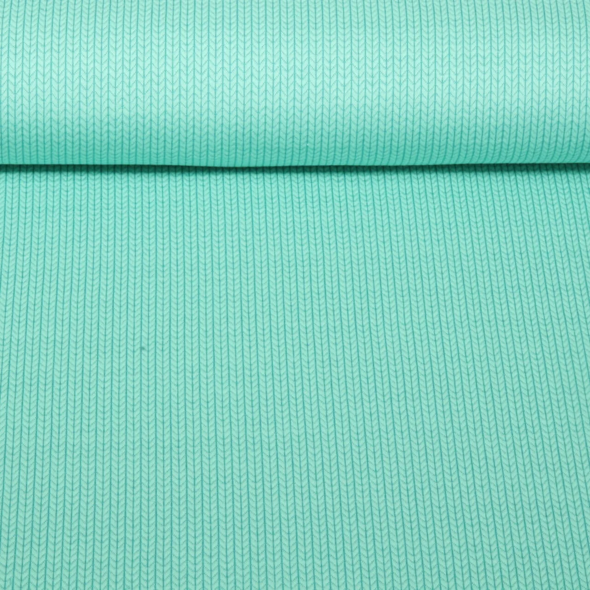 Bio Jersey Jacquard Knit Knit Türkis