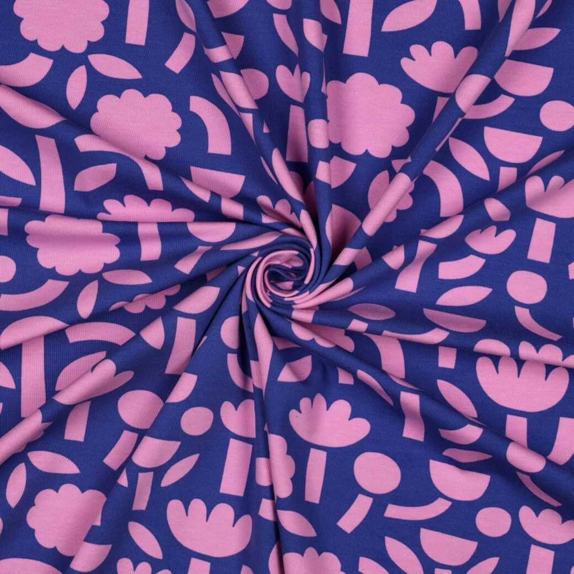 Bio Jersey Jennifer Bouron Blumen Abstrakt Blau