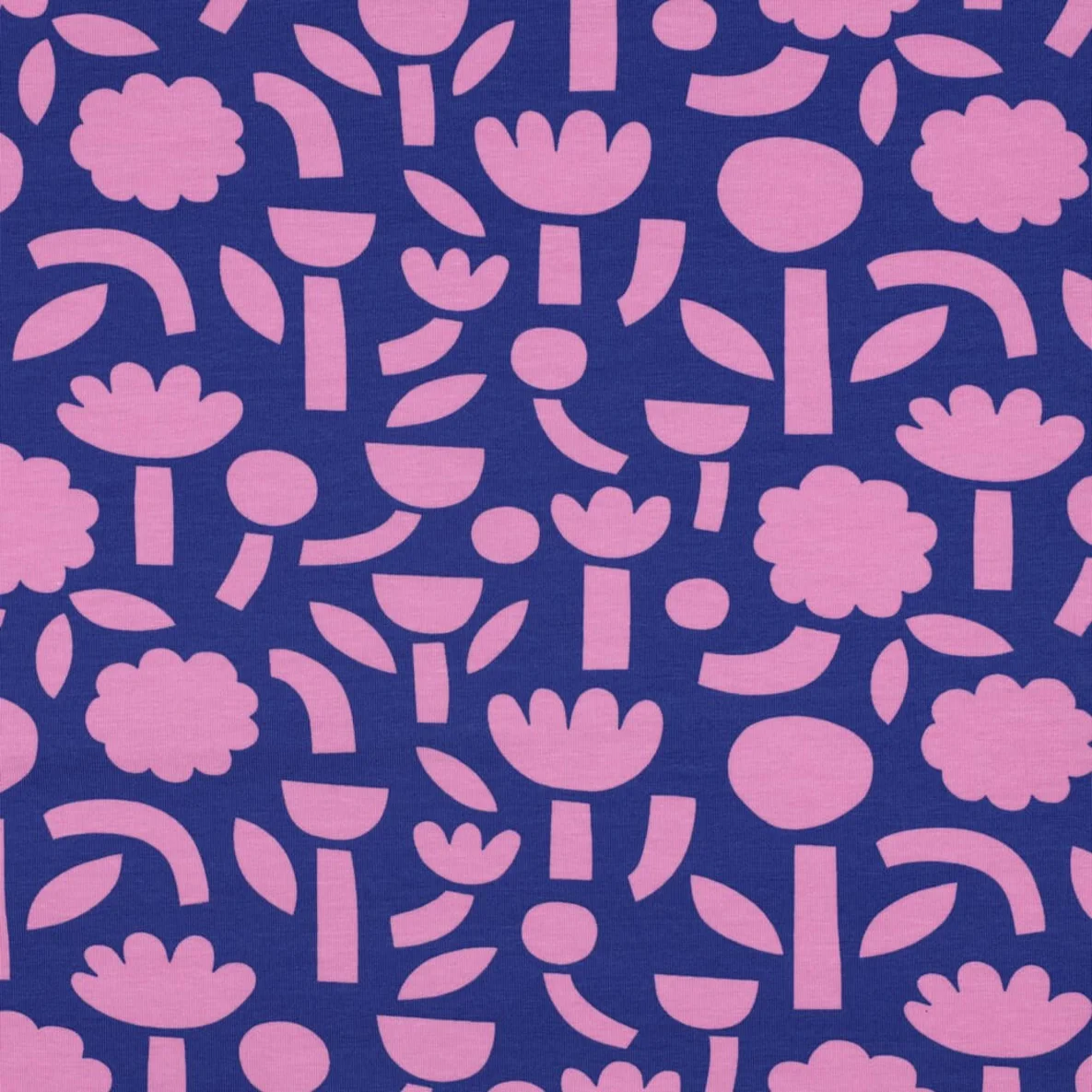 Bio Jersey Jennifer Bouron Blumen Abstrakt Blau