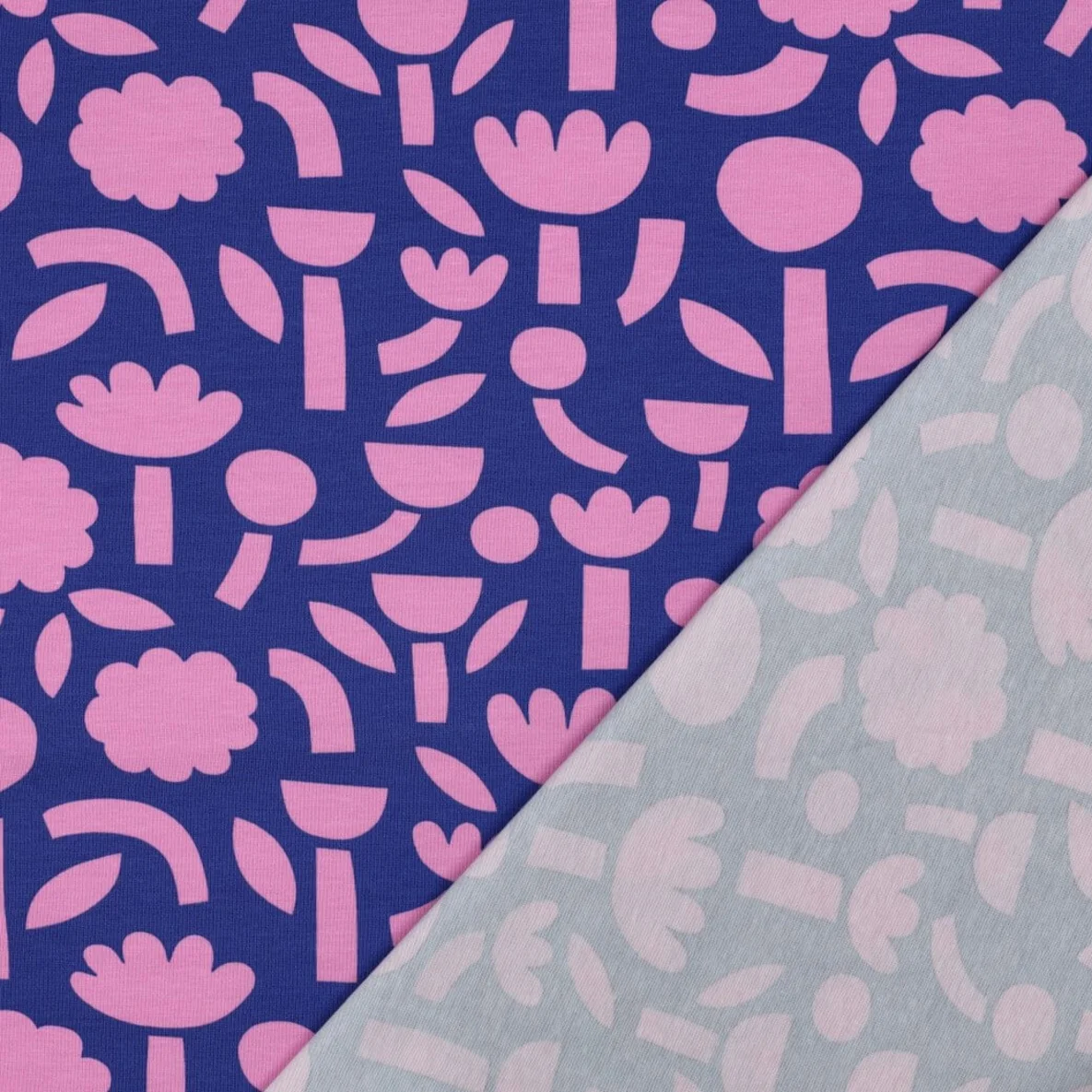 Bio Jersey Jennifer Bouron Blumen Abstrakt Blau