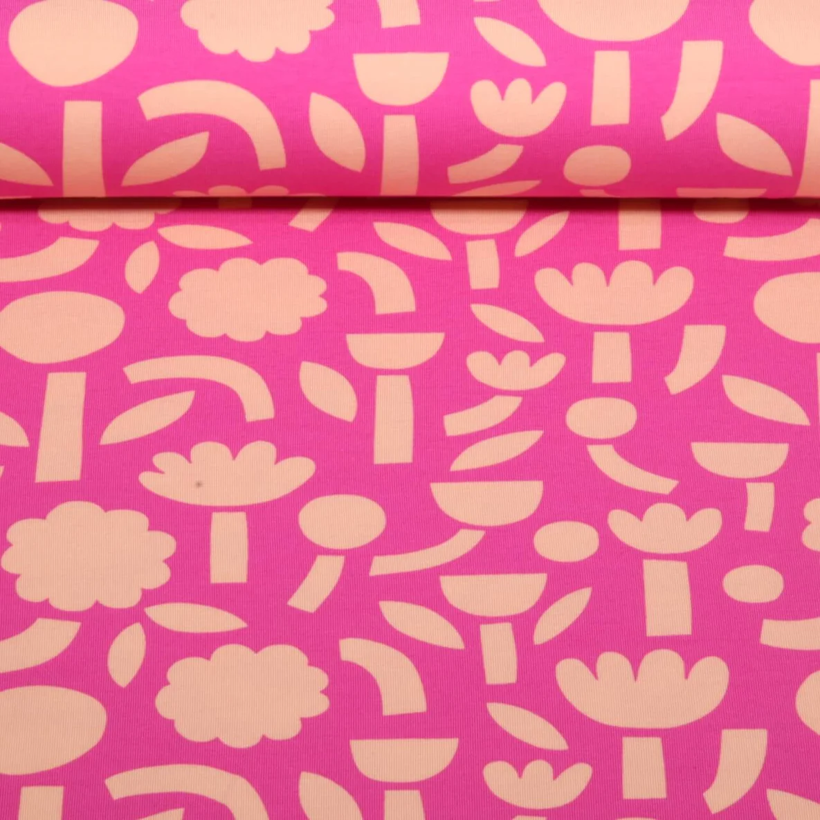 Bio Jersey Jennifer Bouron Blumen Abstrakt Fuchsia