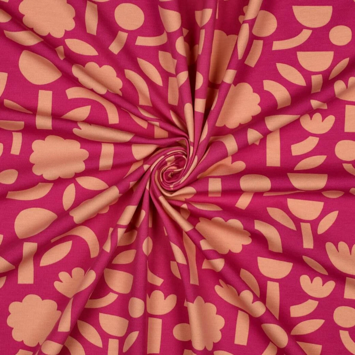 Bio Jersey Jennifer Bouron Blumen Abstrakt Fuchsia