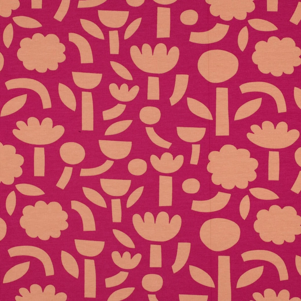 Bio Jersey Jennifer Bouron Blumen Abstrakt Fuchsia